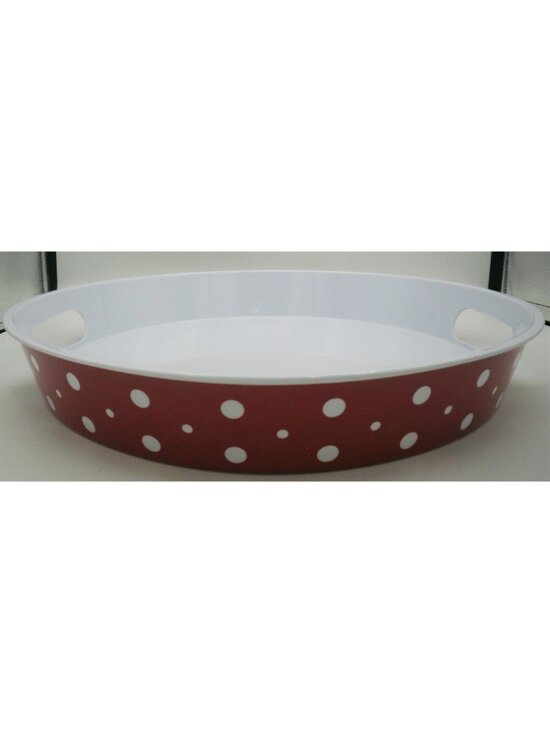 Temptations Other - Temptations Serving Tray Red Polka Dot Melamine PPP-HB-712458 Patio Entertaining